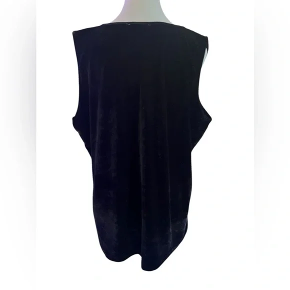 2000s Y2K Witchy Blouse Black Velvet Fairy Grunge Slinky 1X Whimsigoth Victorian - Picture 7 of 11